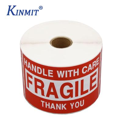 China Printable Permanent 3X5 Inch Adhesive Fragile Stickers Handle With Care Warning Shipping Label Fragile Stickers for sale