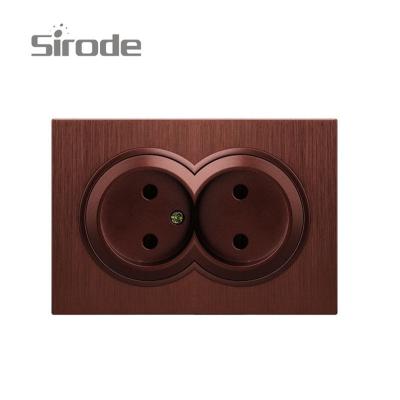 China Easy Installation Sirode Europe Standard 2 Band 2 Pin Plug Brown Color 6001 Series for sale