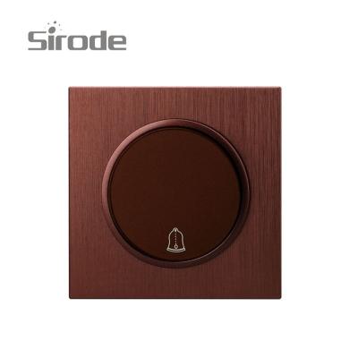 China Easy Installation Sirod Europe Standard Doorbell Switch Brown Color 6001 Series for sale