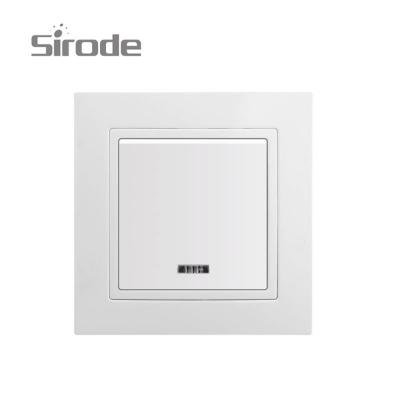 China Easy Installation Sirode Europe Standard 1 Band 1 Way Switch With Neon White Color 9207 Series Manufacture for sale