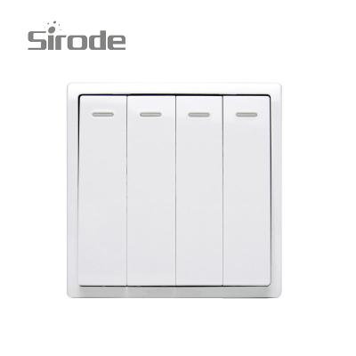 China Sirode 211-4A British Standard 4gang 2way easy white color modular swich switch installation electrical switches for sale