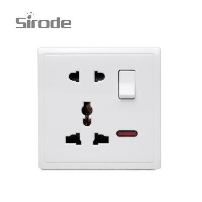 China Easy Installation Sirode 211-1-5sockets Electrical British Standard 5pin Multi Function Switched Socket With Neon for sale