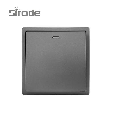 China Easy Installation Sirode Modern Design 211-1A 1gang 2way Switch Gray Color UK Standard Electronic Wall Switch for sale