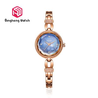 China Rose Gold Diamond Dial Watch , Women'S Stainless Steel Bracelet Watch for sale