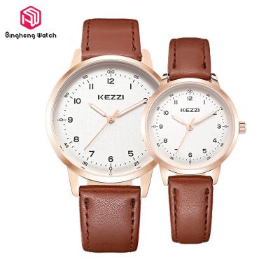 Chine Mouvement japonais de quartz de mode de montre-bracelet imperméable de Brown pour des couples à vendre