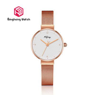 China Thin Dial Quartz Luxury Bracelet Watches Full Stainless Steel Rose Gold Color for sale