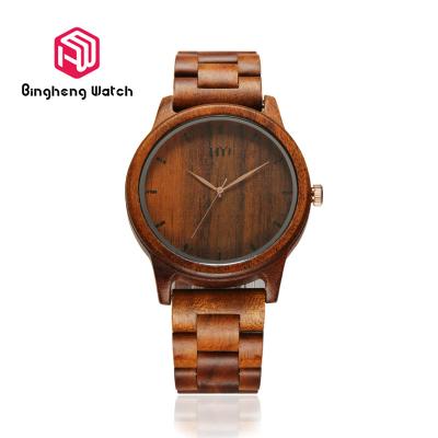 China Mens Natural Handmade Wooden Watches , Casual Quartz Analog Wooden Watch for sale