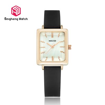 China Square Casual Water Resistant Wrist Watch Genuine Leather Female Design for sale