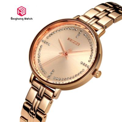 China Creative Rose Gold Waterproof Watch For Women 30mm Dial Diamter for sale