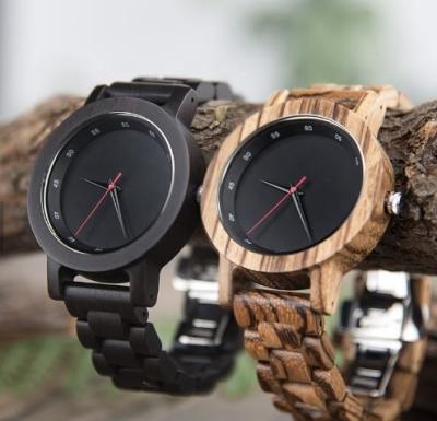 China Environmental Quartz Wrist Watch / Fashion Wooden Watches For Men for sale