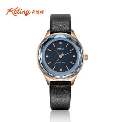 China Ketiny Special Glass Stainless Steel Ladies Watch With Diamond Indeces for sale