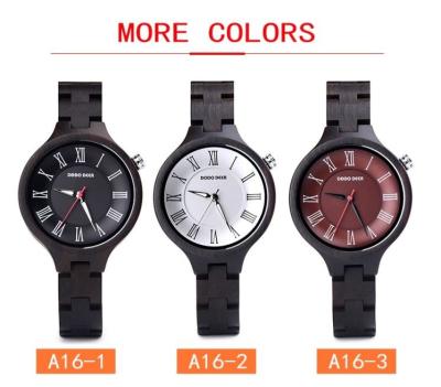 China 3ATM Retro Quartz Wooden Watches With Custom Logo Ebony Wood Timepieces for sale