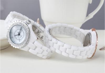 China Ceramic Watches Women's Brand Quartz Watches Water Diamond Watches for sale