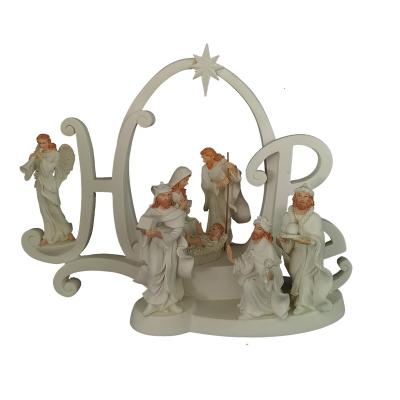 China Worldwide Resin Christmas Joy Nativity with LED Light for sale