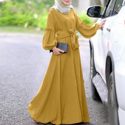 China Factory Wholesale Muslim Chiffon Ziwei Solid Color Dresses Suitable For Abaya Middle East Girls Dresses for sale