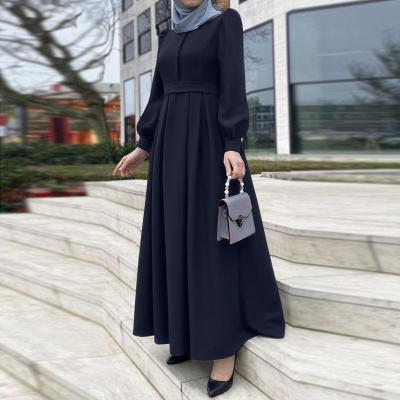 China Polyester Ziwei Factory Wholesale Solid Color Muslim Plus Size Dubai Abaya Middle Eastern Girls' Clothing for sale