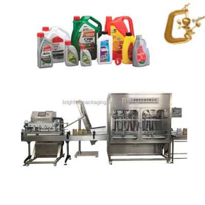 China Factory Brightwin Servo Motor Machine Lubricant Oil Brake Oil Bottle Filler Filling Machine Capping Labeling Machine With Video for sale