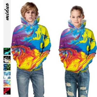 China Breathable 3d Digital Printing Boys and Girls Cute Casual Children's Clothing Hooded Pullover Long Sleeve Sweater for sale