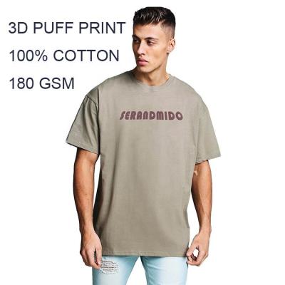 China Anti-wrinkle fashion brand custom design t-shirt foam screen 3D blast foam printing oversized t-shirt for men for sale