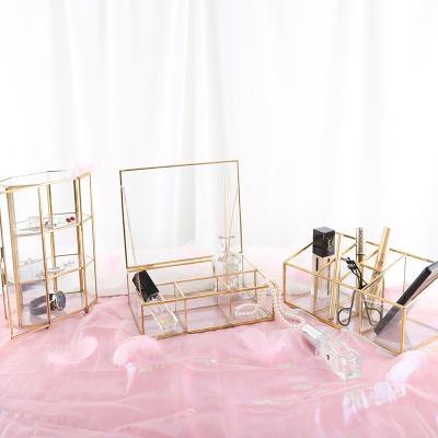 China Fashionable GLOVAL MAISON MAISON Brush Holder Jewelry Storage Box Acrylic Clear Glass Custom Cosmetic Organizer for sale