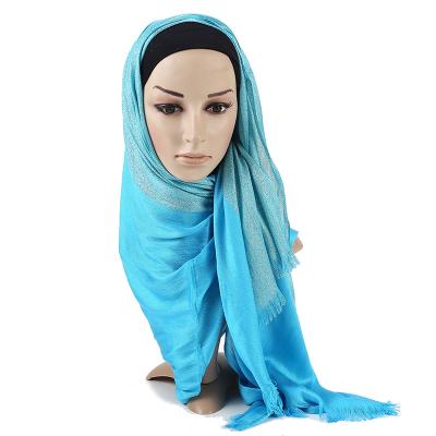 China Fashionable Wholesale Cotton Fiber Scarf Gold Shawl Modal Hijab for sale