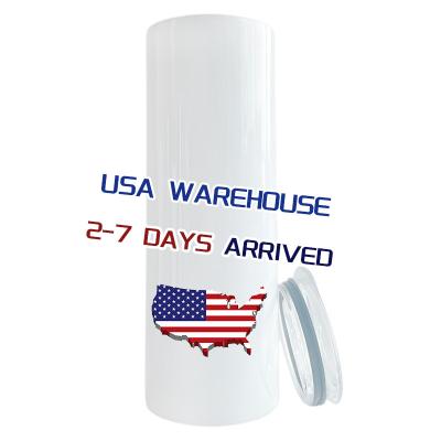 China Sublimation USA 20oz Sublimation USA Warehouse Stainless Steel Double Wall Viable Straight Lean Straight Blanks Straight Tumbler With Lid for sale