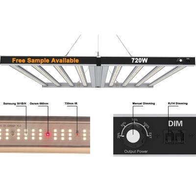 China Foldable And Dimmable Led Grow Light Bar 880w 8 Bars Full Spectrum 3500k 660nm For Indoor Grow for sale