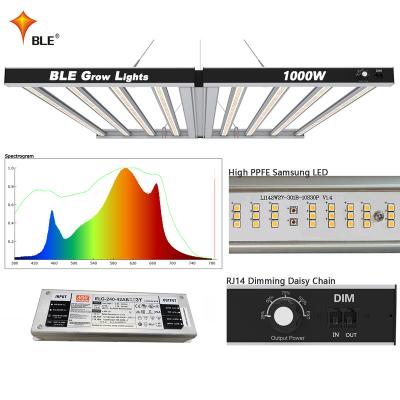 China Foldable and Dimmable Grow Lights 2.8umol/J Led Grow Light Commercial Vertical Hydroponic Full Spectrum 630W 660w 800w 1000w ip65 Samsung lm301b ETL Greenhouse for sale