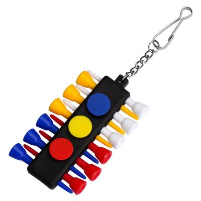 China 2022 New Arrival Golf Key Chain Accessories Product Multifunctional Plastic Golf Tee Holder With Golf Ball Marker 161221alg for sale