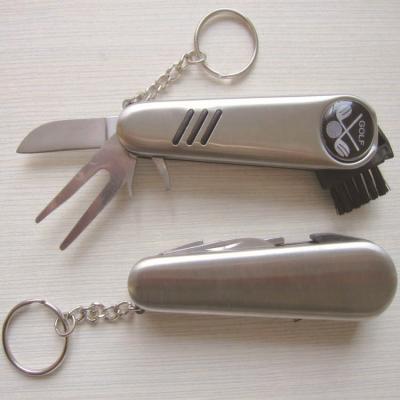 China Club Chian Gift Logo Stainless Steel Multi-Functional Golf Digging Tool Pocket Knife Custom Portable Wrench Stainless Steel for sale