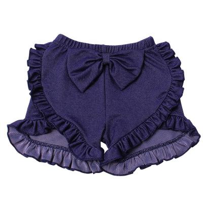 China Wholesale Breathable Kids Clothes Durable Fashion Denim Ruffle Shorts With Bow Design Baby Blue Cute Bloomer Summer New for sale