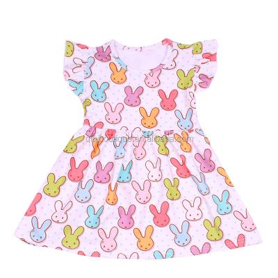 China Bunny Pattern Girl Clothing Easter Fashion Floating Cute Breathable Dress For Kids 0-12 Years Old for sale