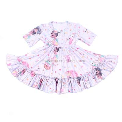 China 2019 breathable new print for festival clothes children's pirouette dress for girls toddler short sleeve dresses for sale