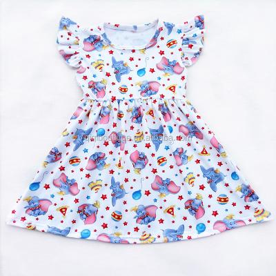 China Soft Breathable Fashion Girls Wedding Dresses Hot Selling Pig and Cow Pattern Girl's Dancing Party Dress for sale