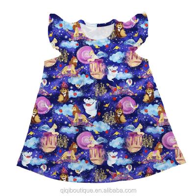 China Spring Breathable Children Short Sleeves Dress Kids Boutique Clothing Milk Baby Silk Floral Princess Dress for sale