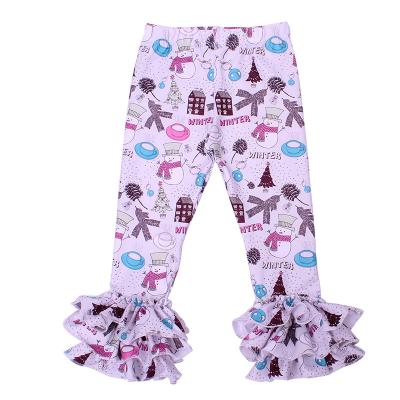 China Girls Breathable Ruffles Bottoms Pants For Winter Baby Ruffle Pants Nightmare Before Christmas Cartoon Print Pants For Infant Smocked for sale