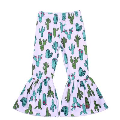 China 2020spring wholesale breathable baby clothes new pattern cute cactus design bell bottom pants latest rocket pants pants new fashion for sale