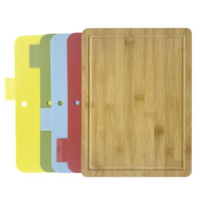 China Sustainable Natural Bamboo Cheese Cutting Boards with 4 PP Board for sale