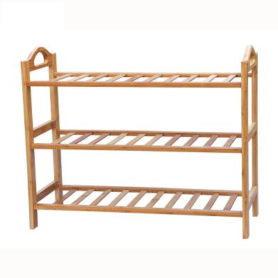 China Universal 3 Tier Shoe Rack Convertible 100% Natural Entryway Shelf Bamboo for sale