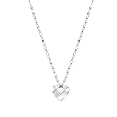 China Other Heart Shape Chain High Quality S925 Sterling Silver Pendant Shell Pendant for sale