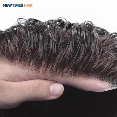 China Newtimeshair stock fine lace men hair monopiece hairpiece hair replacement system for sale