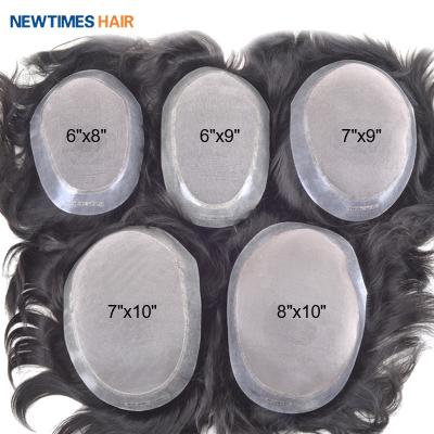 China Indian Hair Wholesale Skin Mono Medium Density Hair System Hairpiece Hairpiece For Men for sale