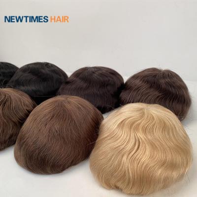 China Wholesale Super Thin Skin Natural Hair Replacement Men Toupee Hair System Wigs Seller For Men for sale