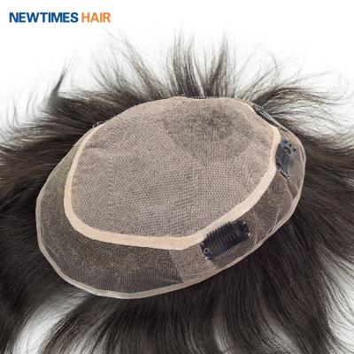 China Newtimes Hair Silk Top Base French Men's Wig Hairpiece Hairpiece Replacement System Men for sale