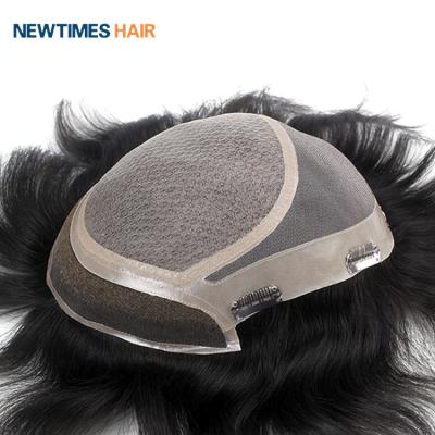 China New Style Human Hair Hairpiece Raw Indian Natural Human Hair Wig Hairpiece Silk Top With PU Back for sale