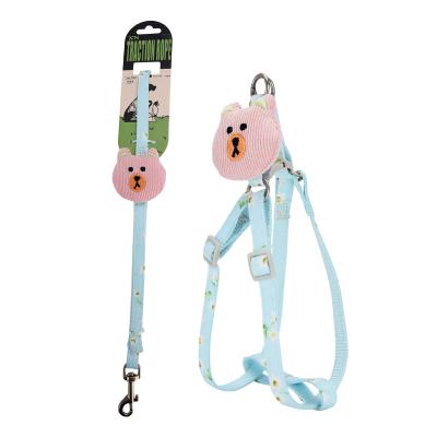 China Sustainable 100% Cotton Luxury Collar and Leash Set Pet Harness Bundle Pet Harnesses Luxury Straps for sale