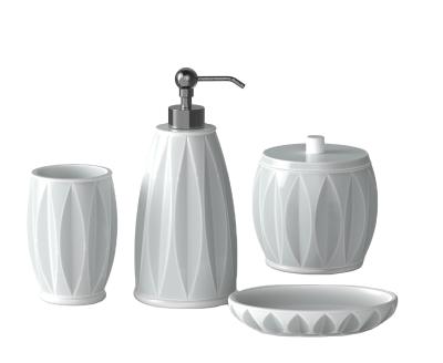 China Sustainable Simple And Creative White Household Ware Ceramic Bathroom Accessories Set for sale