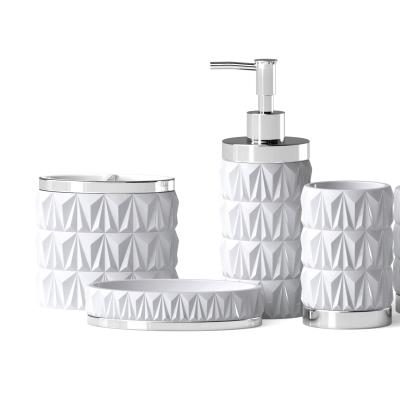 China Sustainable Design Custom Bathroom Sets Ceramic Sanitary Pure White Bathroom Set For Villas for sale