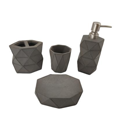 China Sustainable Newly Designed Concrete E-sports Elements Washroom Bathroom Accessories Set Bath Gift Sets for sale