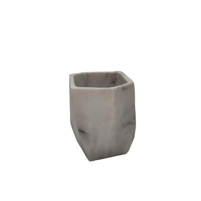 China Sleek And Modern Marble Effect Shape Resin Tumbler Sustainable Special Hotel for sale